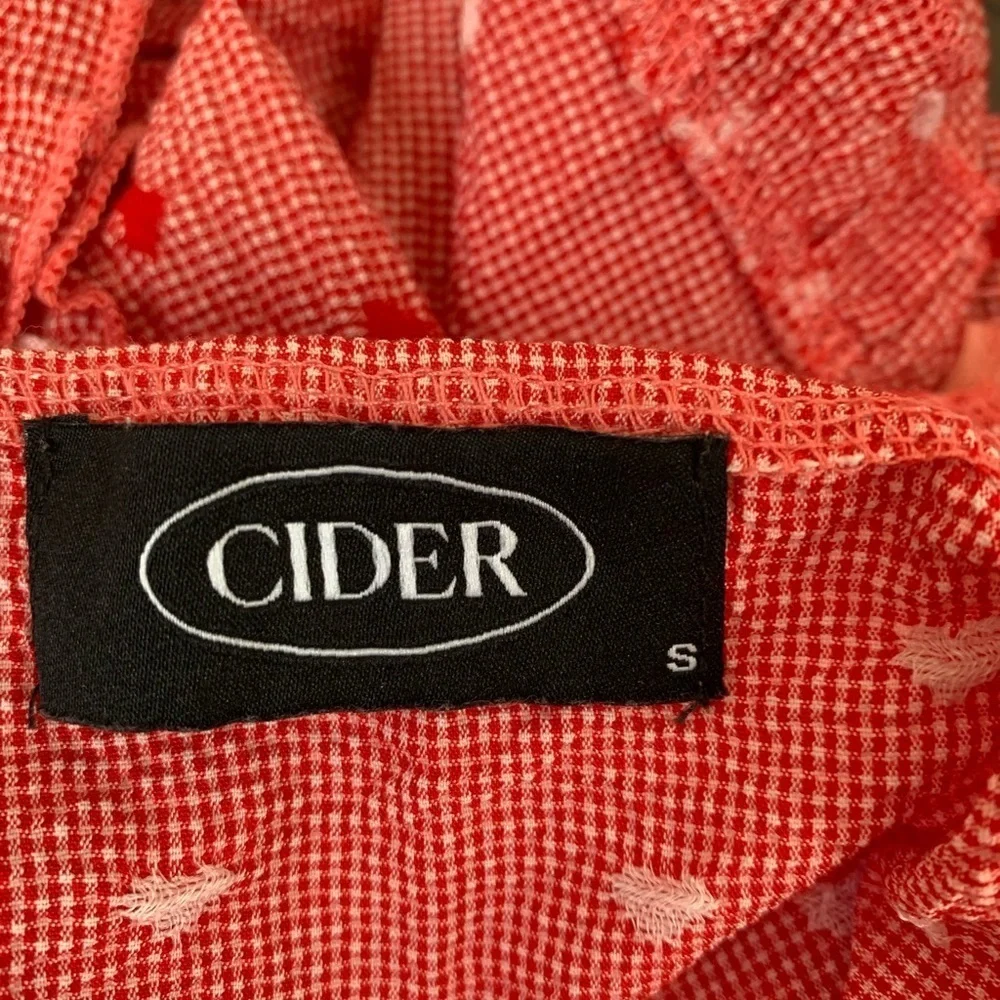 Cider Gingham Check Heart Crop Top Size Small Red - Picture 2 of 12